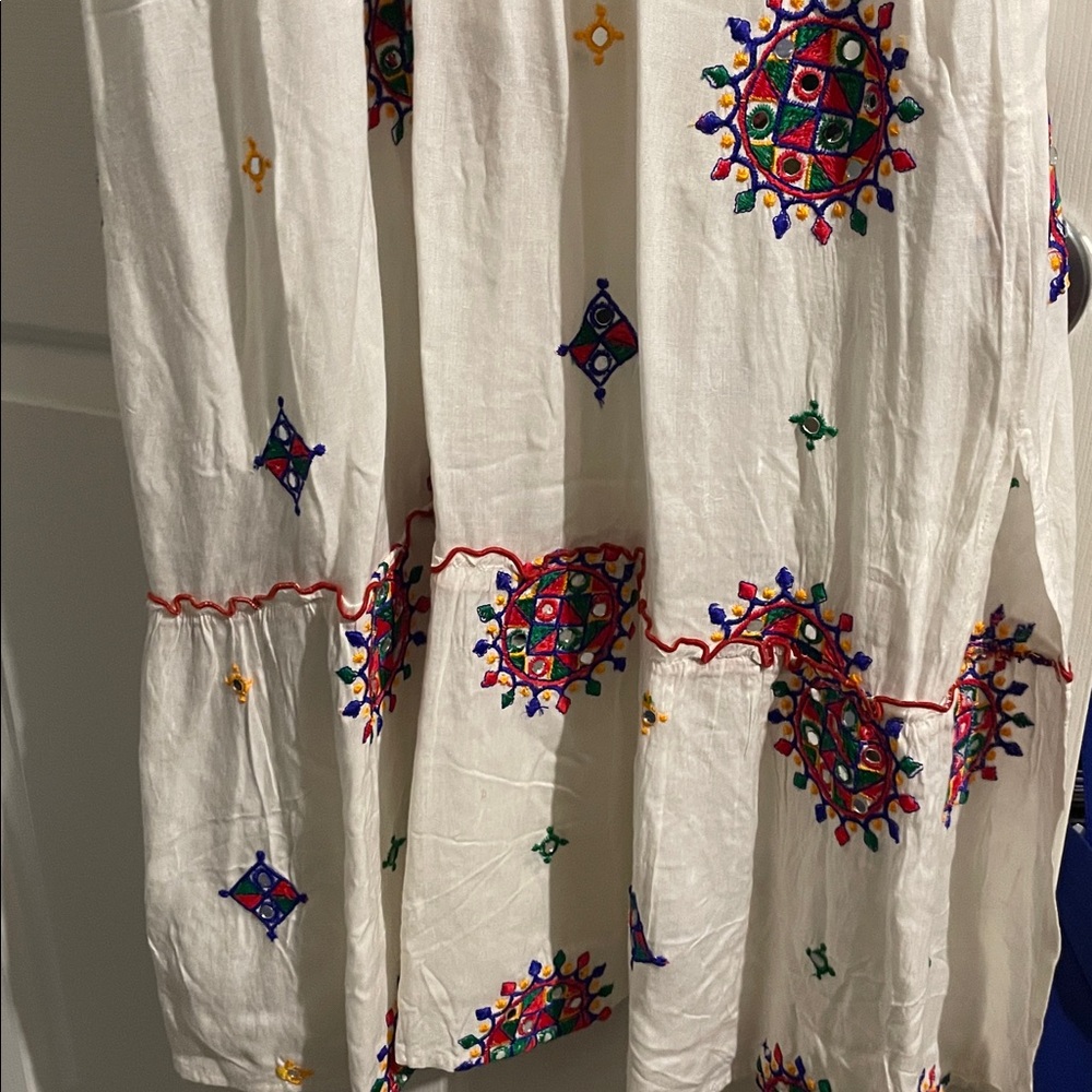 Embroidered White Maxi Dress - Picture 8 of 12